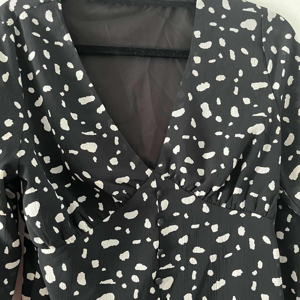 Black and White V neck dress